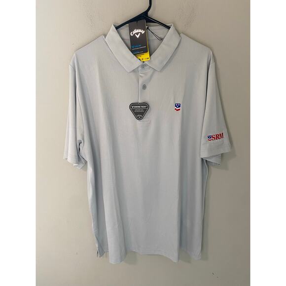New Callaway Men's Cooling Opti-Dry Swing Tech Golf Polo, Gray Size XL - Picture 2 of 3
